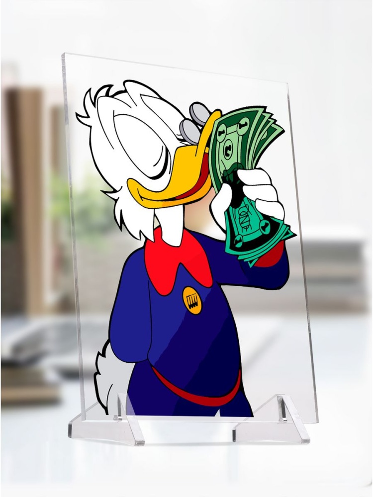 картинка Акриловое стекло Скрудж Макдак Деньги Дональд Дак от магазина Каждому Своё