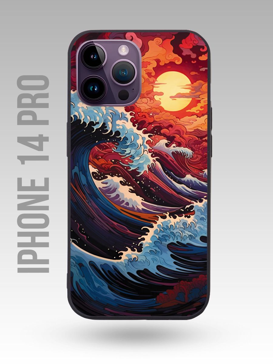 картинка Чехол на Iphone 14 Pro Японский Стиль|Волна в Канагаве от магазина Каждому Своё