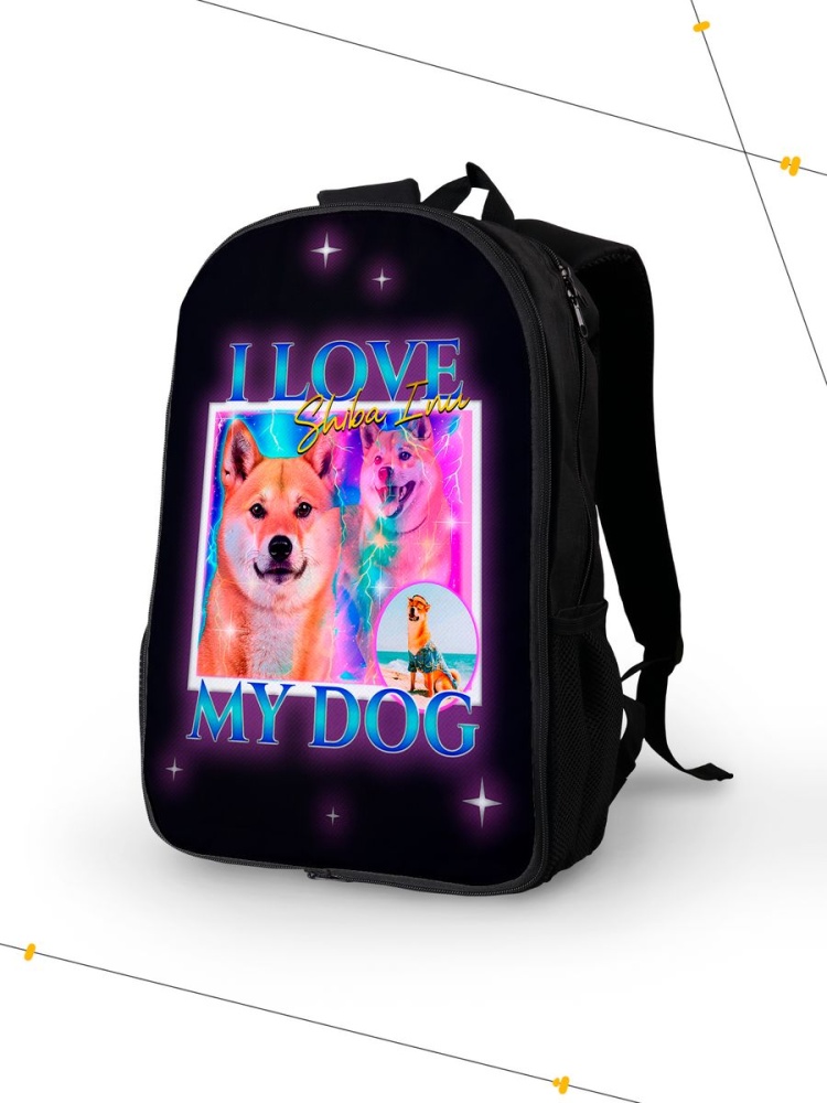 картинка Рюкзак|I love My Dog|Я люблю свою собаку|Сиба-Ину от магазина Каждому Своё