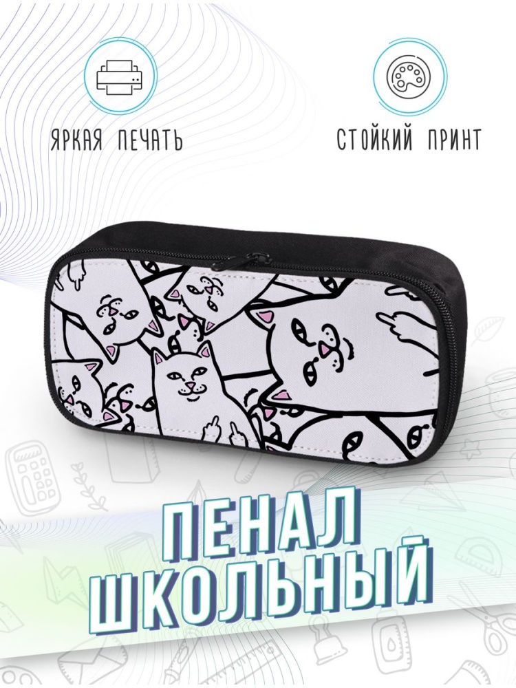 картинка Пенал школьный Животные Cat Коты Мем Mem Мемные Котики от магазина Каждому Своё