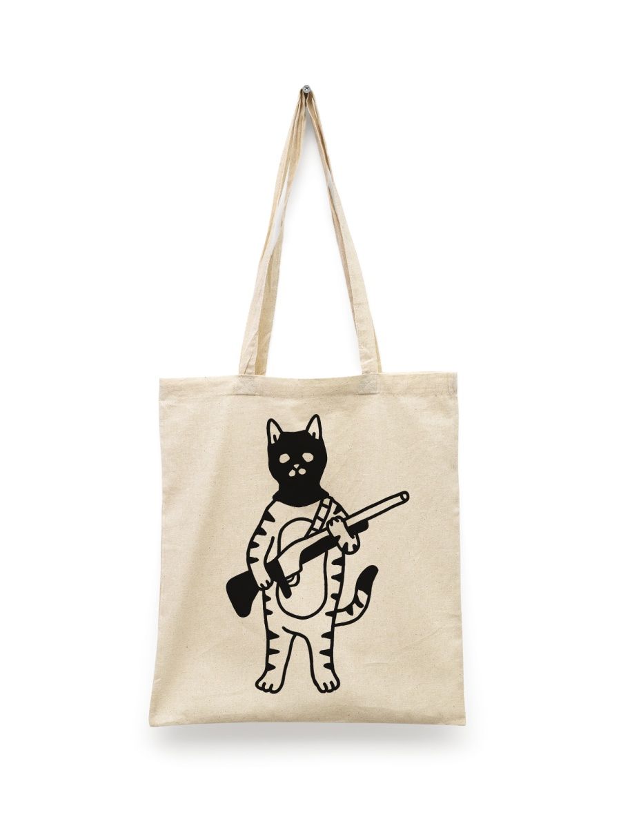 картинка Котик с ружьем Балаклава котенок от магазина Каждому Своё