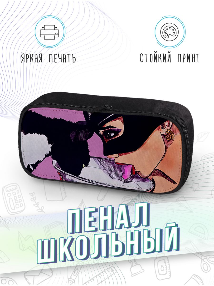 картинка Пенал школьный Комиксы DC Чудо женщина Кошка Поп Арт от магазина Каждому Своё