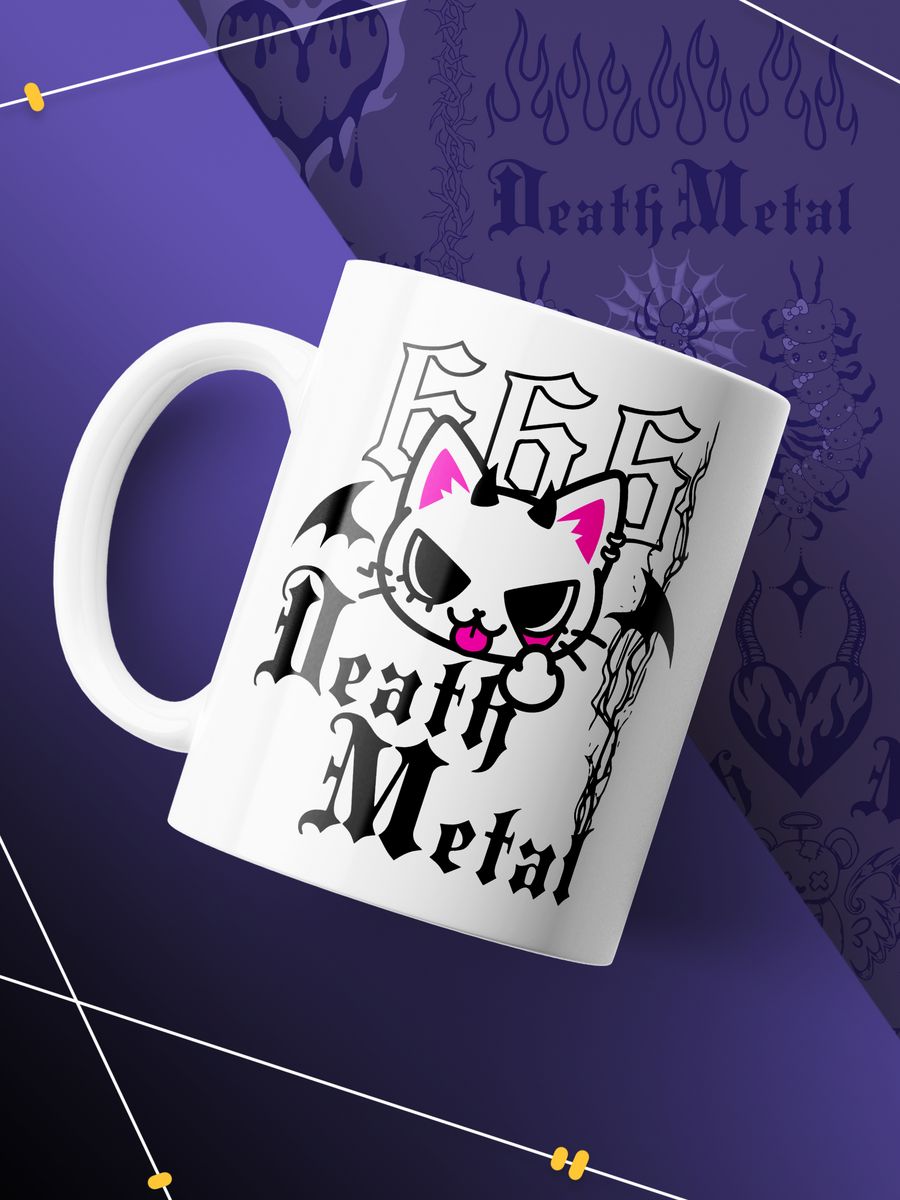 картинка Кружка Аниме Death Metal Хеллоу Китти  666 от магазина Каждому Своё