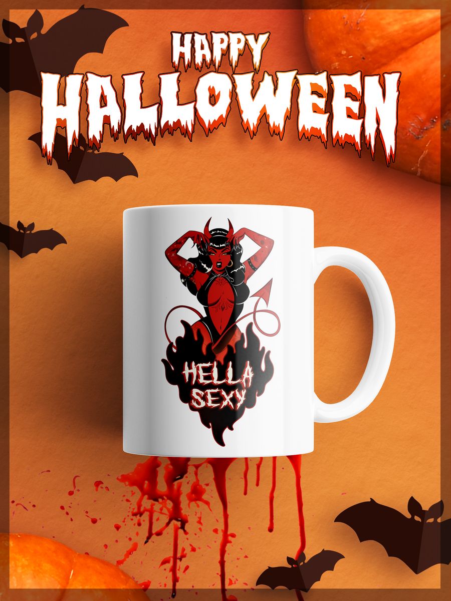 картинка Кружка|Демон|Хэллоуин|Эротика|Дьявол|Hella sexy от магазина Каждому Своё