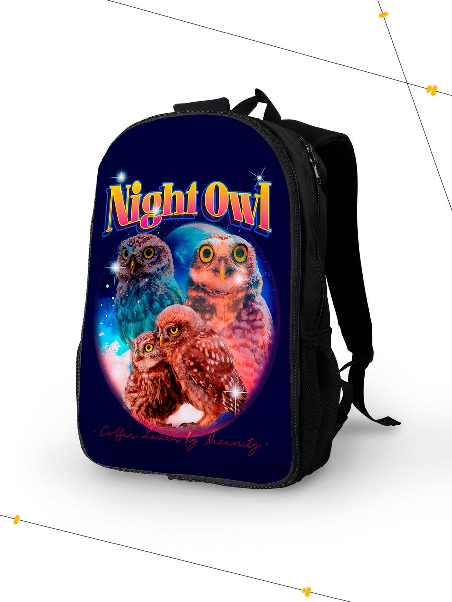 картинка Рюкзак|Животные|Animals|Night Owl|Ночная Сова от магазина Каждому Своё