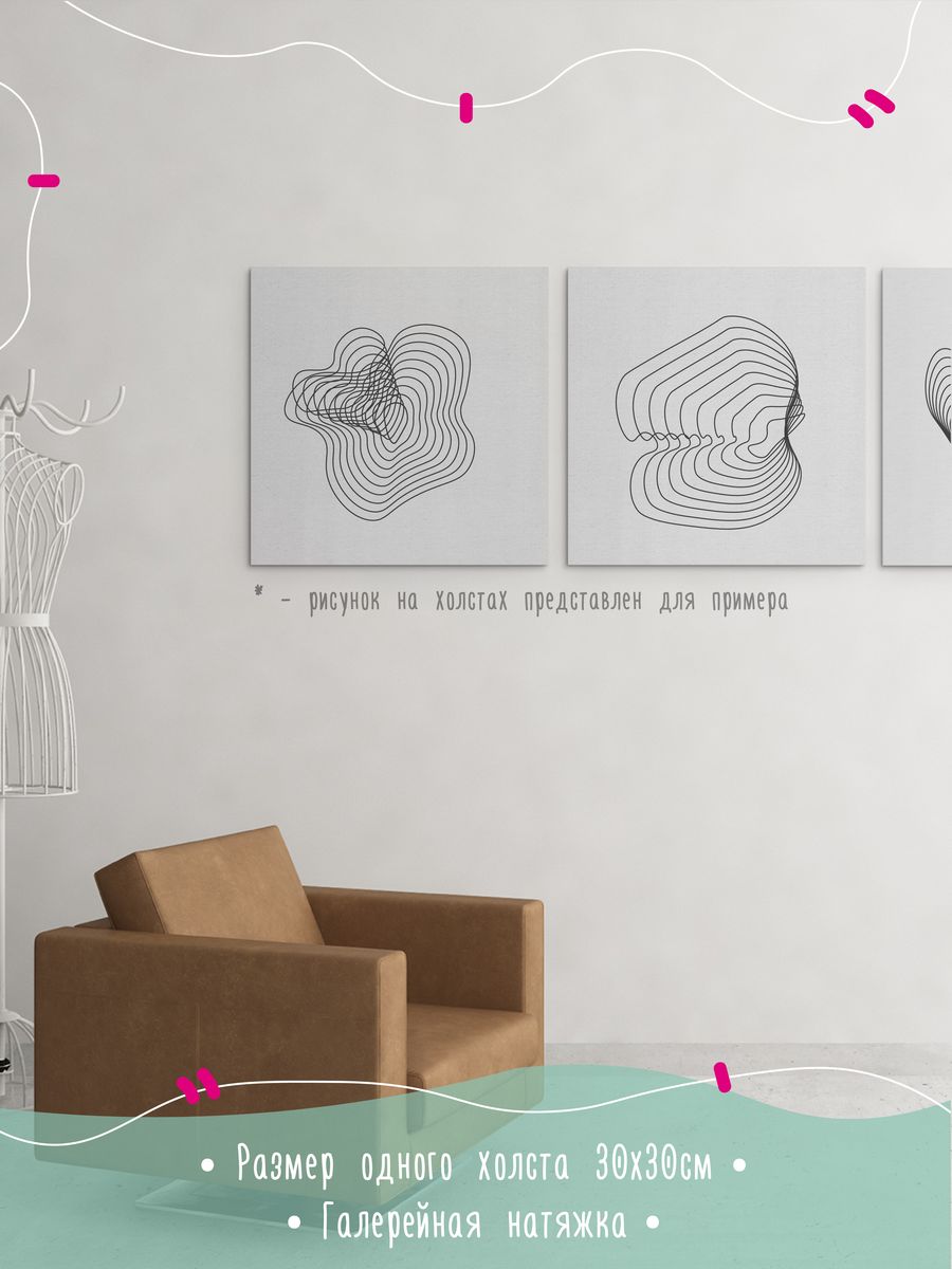 картинка Картины на подрамнике|Минимализм|Линии|Силуэт девушки от магазина Каждому Своё