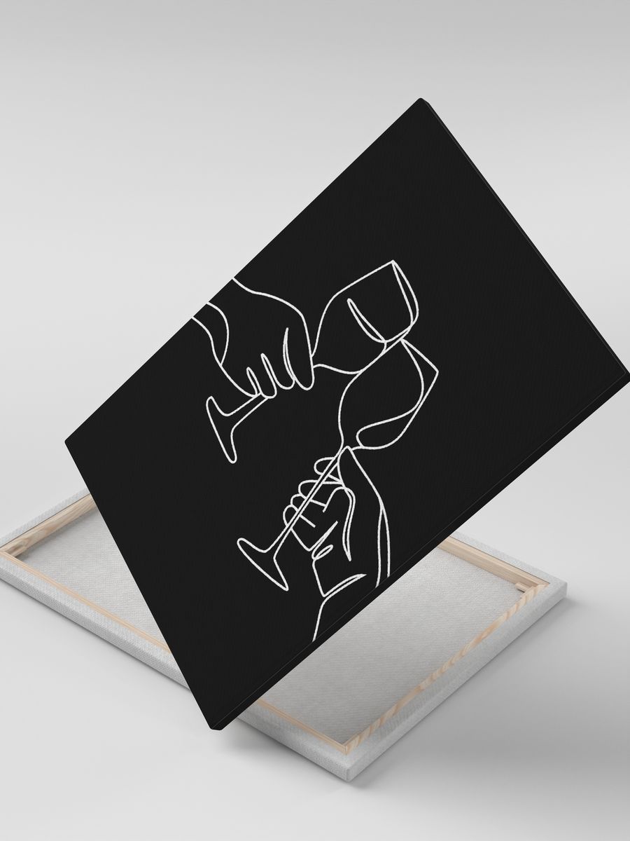 картинка Картина на холсте|Постер в Бар|Минимализм|Лайн Арт|Бокал от магазина Каждому Своё