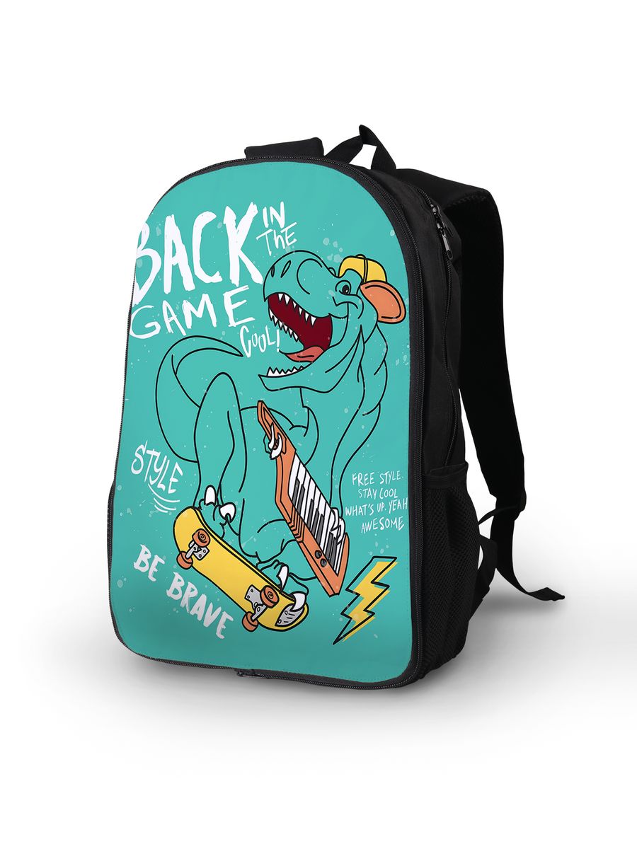 картинка Рюкзак Портфель Динозавр Dinosaur Динозавр на скейте от магазина Каждому Своё