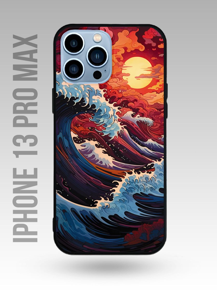 картинка Чехол на Iphone 13 Pro Max Японский Стиль|Волна в Канагаве от магазина Каждому Своё