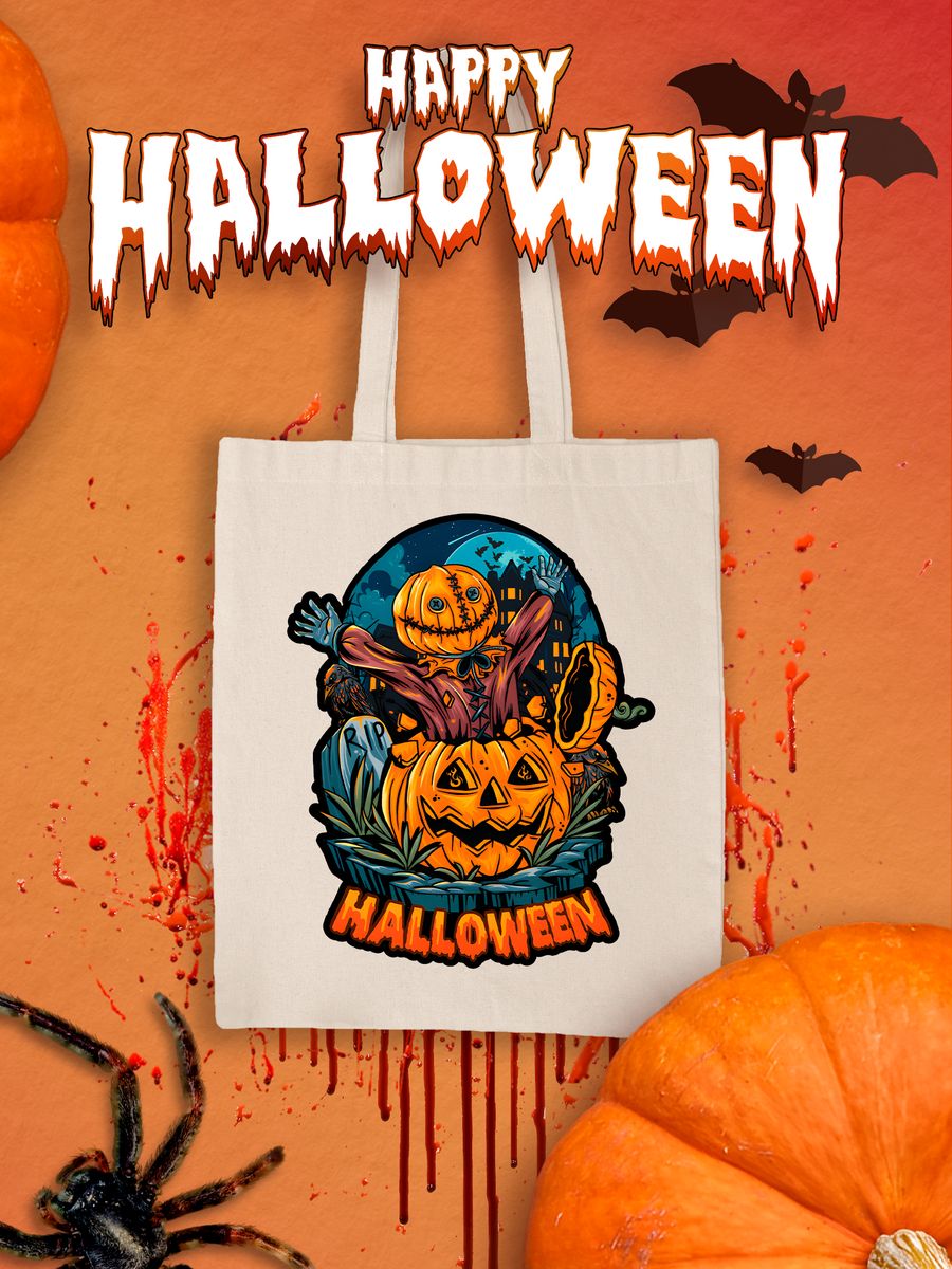картинка Хеллоуин Helloween Тыква Зомби Скелеты от магазина Каждому Своё