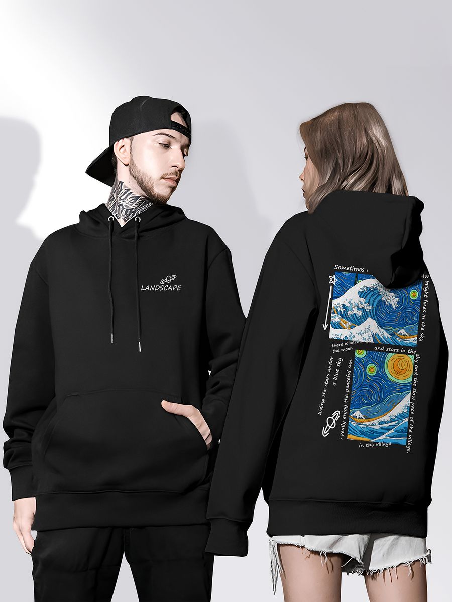 картинка Худи Большая волна в Канагаве Японская Гравюра от магазина Каждому Своё