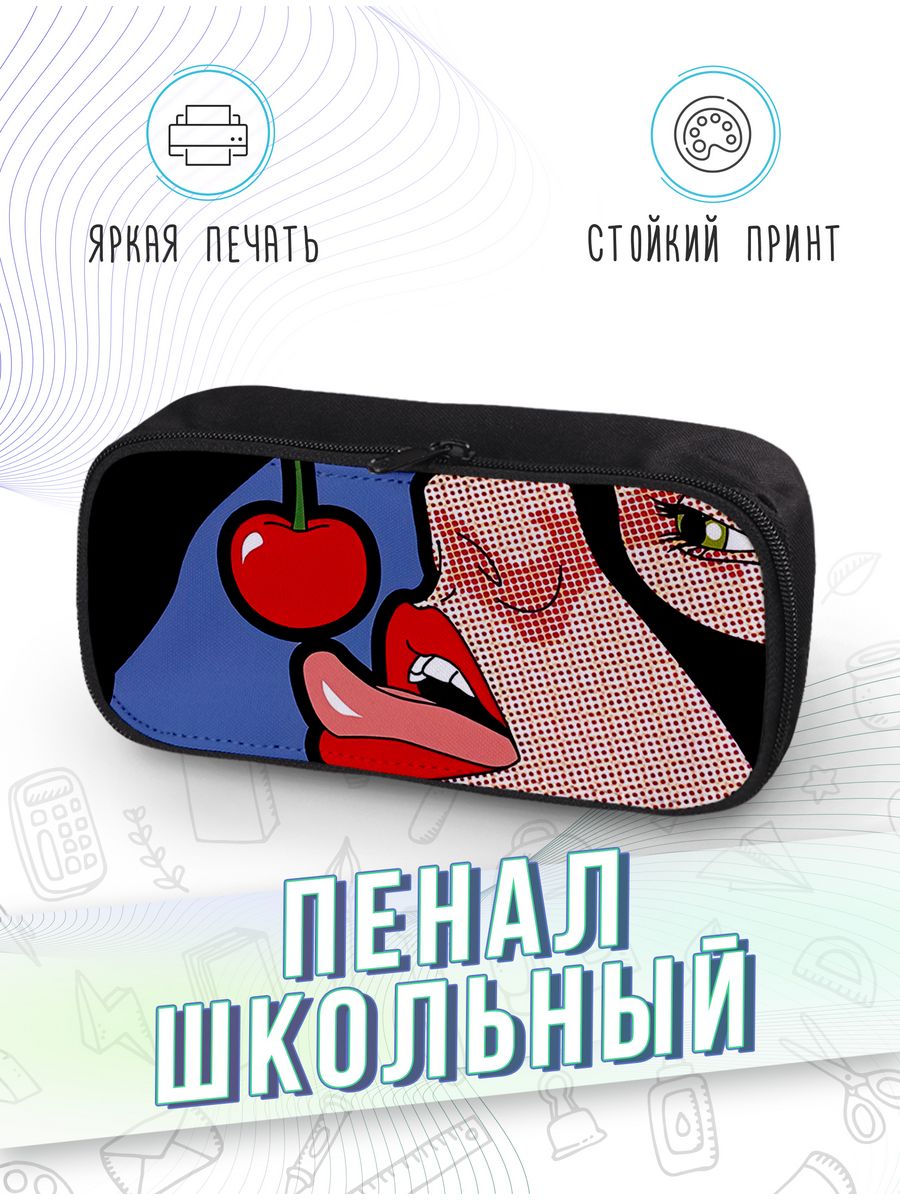 картинка Пенал школьный Комиксы DC Чудо женщина Кошка Поп Арт от магазина Каждому Своё