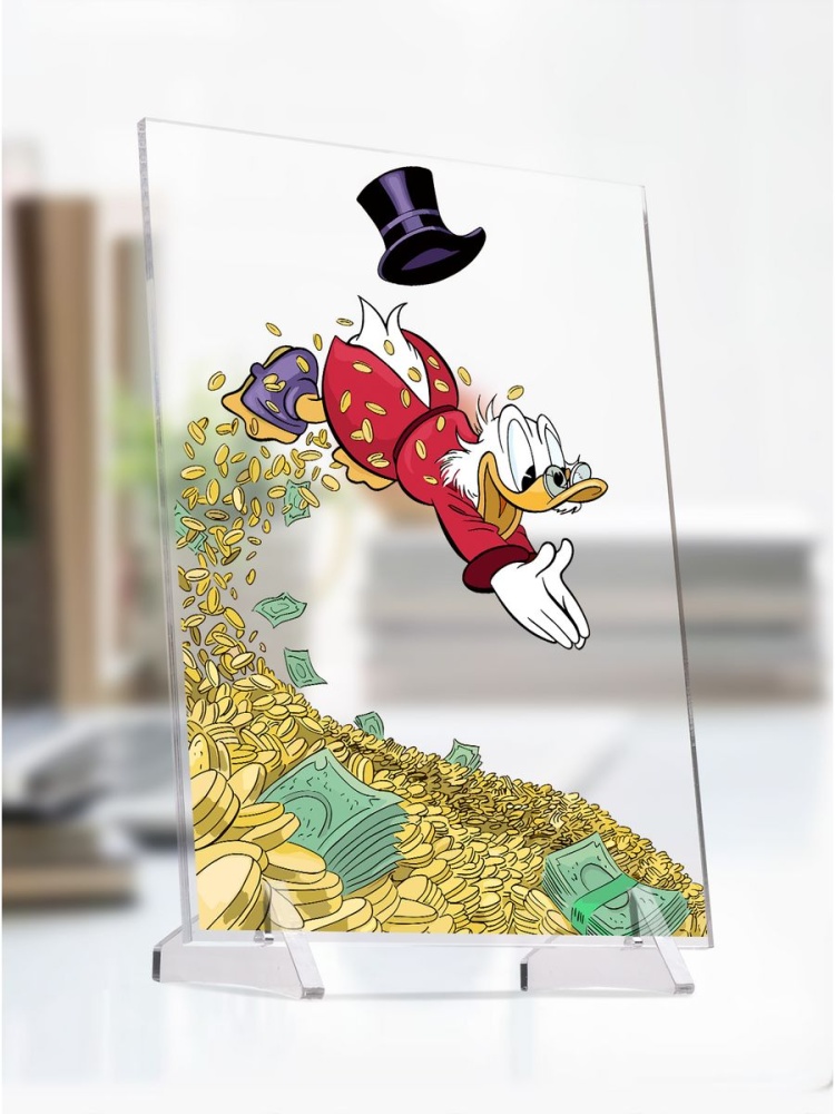 картинка Акриловое стекло Скрудж Макдак Деньги Дональд Дак от магазина Каждому Своё