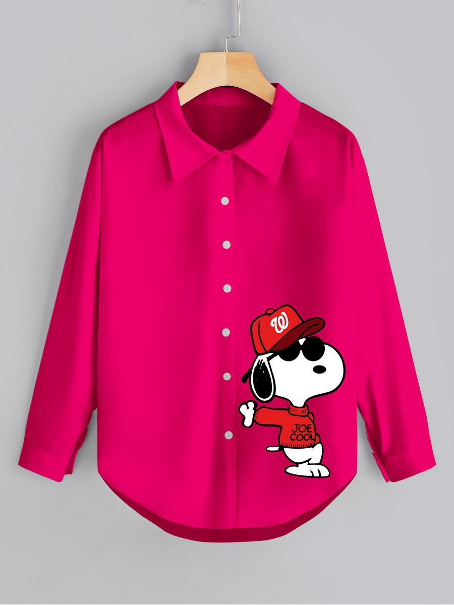 картинка Рубашка женская оверсайз|Snoopy|Снупи|Peanuts от магазина Каждому Своё