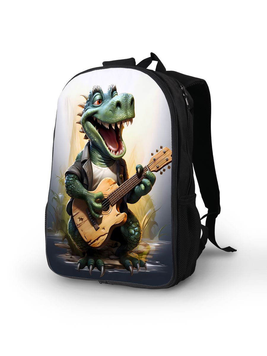 картинка Рюкзак Портфель Динозавр Dinosaur Динозавр на скейте от магазина Каждому Своё