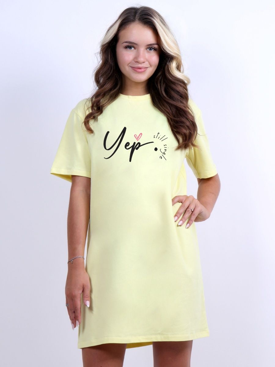 картинка Платье с принтом Yep still single от магазина Каждому Своё