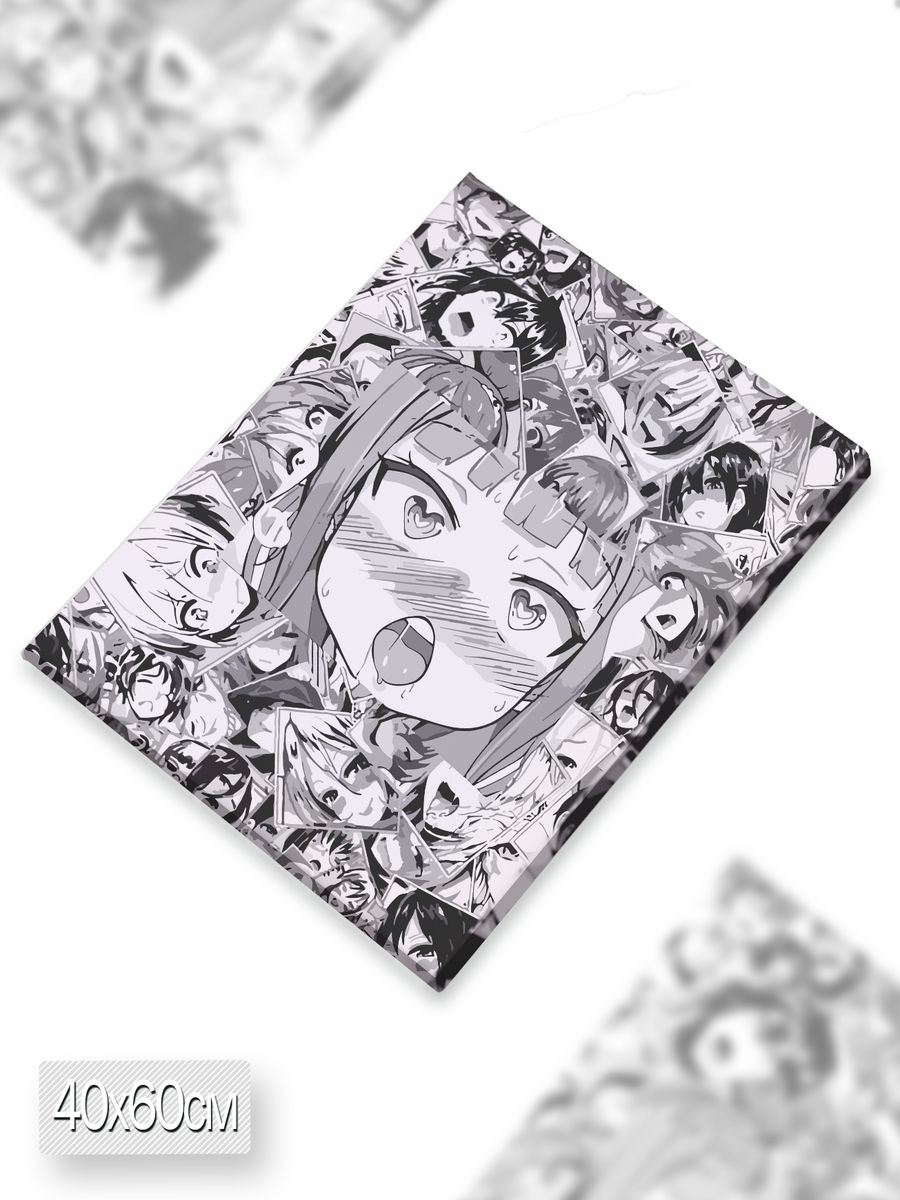 картинка Картина 40х60 Anime Аниме Девочки Girl Ahegao Ахэгао от магазина Каждому Своё