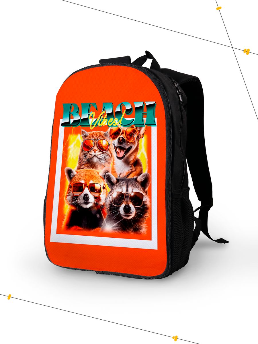 картинка Рюкзак|Животные|Animals|Beach Vibes|Пляжный Вайб от магазина Каждому Своё