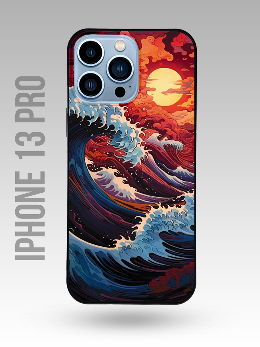 картинка Чехол на Iphone 13 Pro Японский Стиль|Волна в Канагаве от магазина Каждому Своё